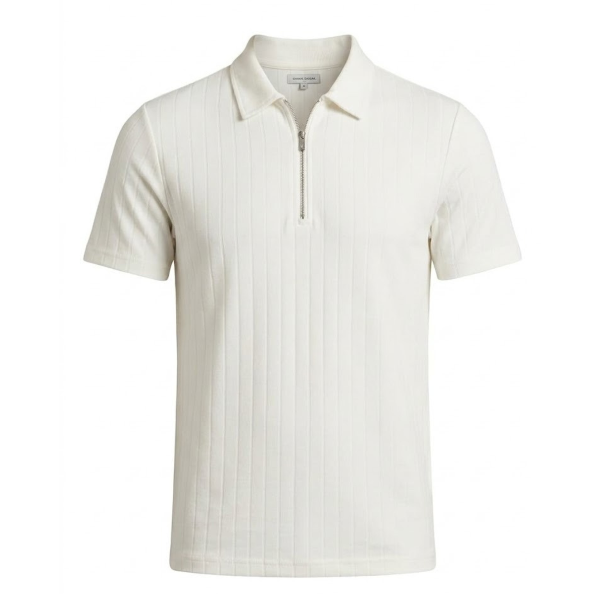 Sea Green Ribbed Quarter-Zip Polo