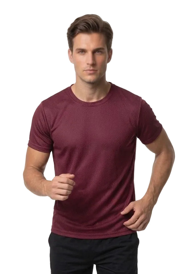 MASH MEHROON DRYFIT T'SHIRT