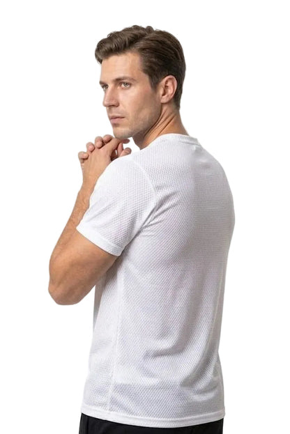 WHITE DRYFIT T,SHIRT