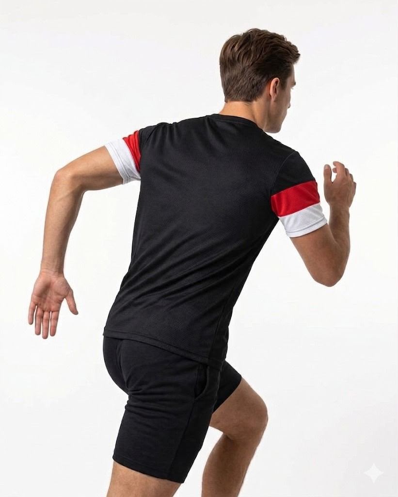 STRIPE-CORE BLACK DRYFIT T-SHIRT