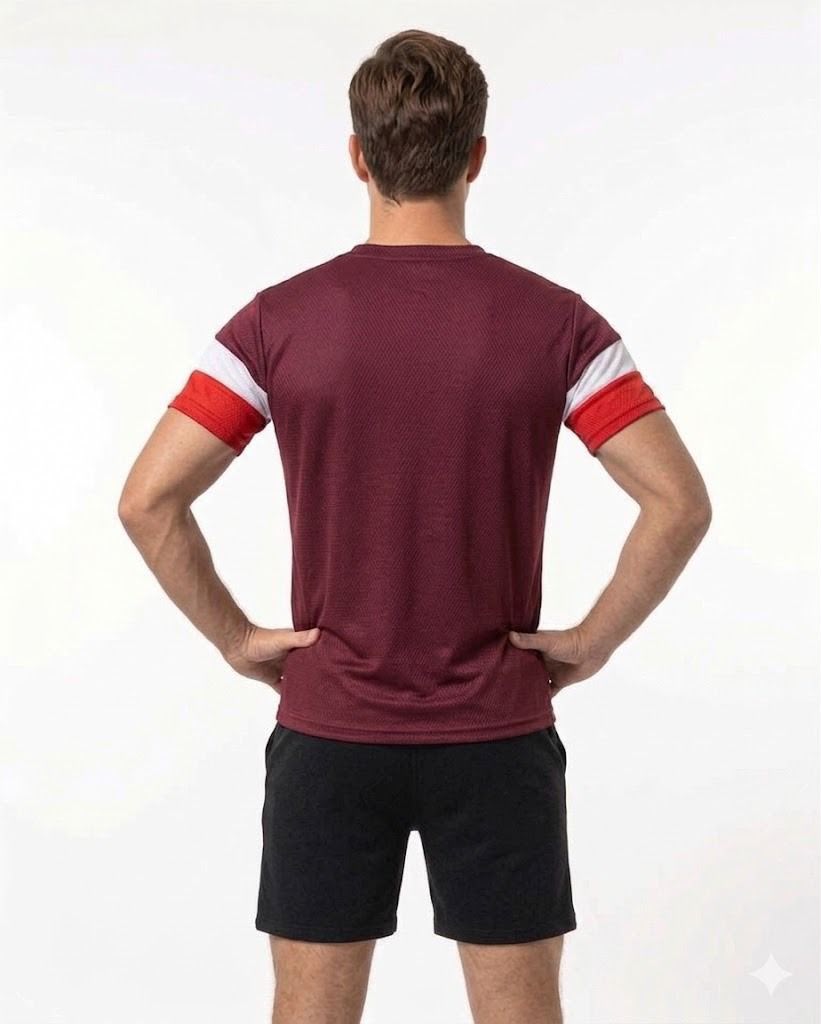STRIPE-CORE MEHROON DRYFIT T-SHIRT