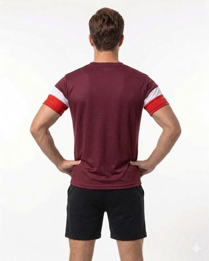 STRIPE-CORE MEHROON DRYFIT T-SHIRT