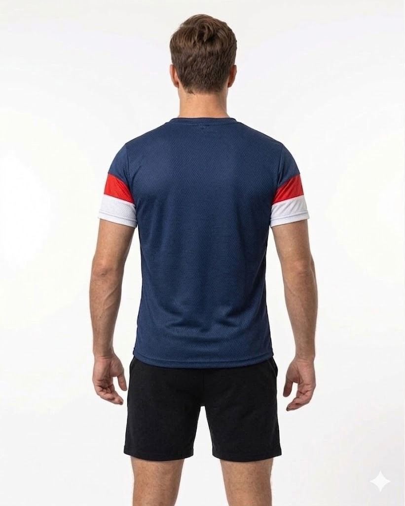 STRIPE-CORE NAVY DRYFIT T-SHIRT