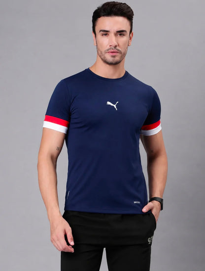 STRIPE-CORE NAVY DRYFIT T-SHIRT