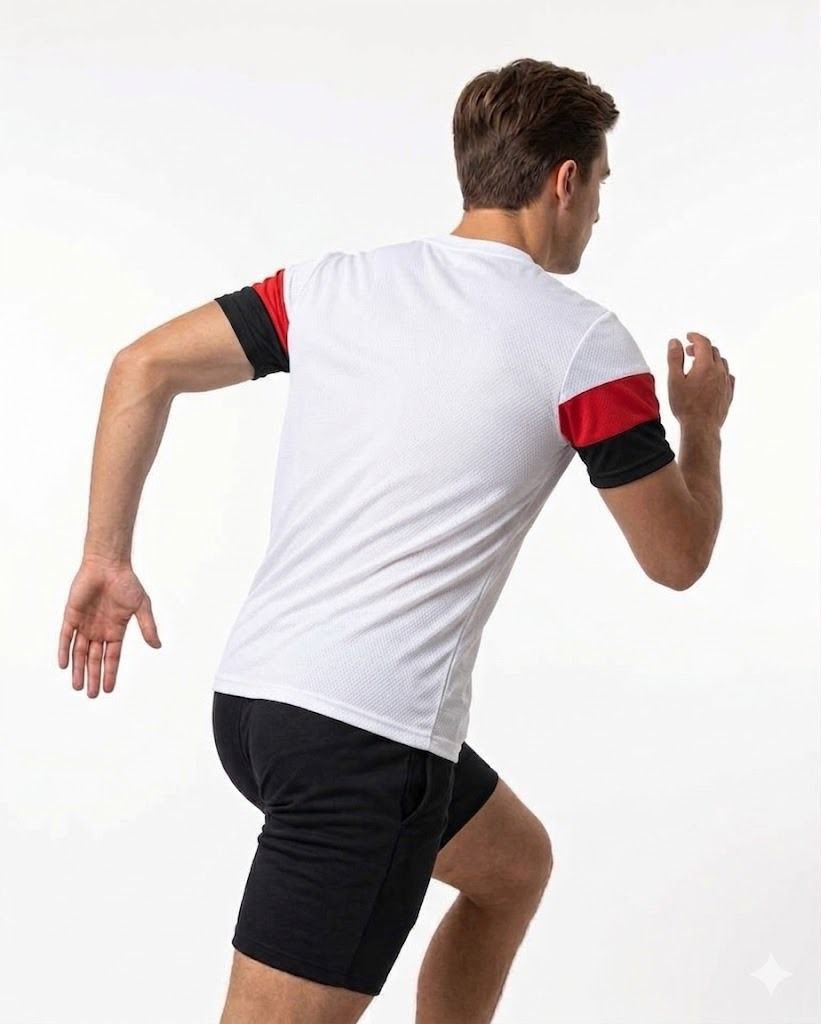 STRIPE-CORE WHITE DRYFIT T-SHIRT
